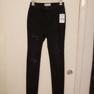 NWT Free People Black Distressed Jeggings Size 27